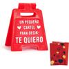 DPKOW Pareja Novio Novia Regalo de San Valentín para Ella Él, Divertidos Te Amo Cartel Señal Mini + Tarjeta con Sobre para San Valentín Decoración Adornos Cartel Regalo Pareja Divertido