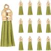 PATIKIL 1.5 Nappe Pelle Mini, 30Pz Ciondoli in Pelle Nappine Colorate Charm Portachiavi Con Cappuccio Dorato Per Decorative Borse Bracciali Creazione Gioielli Portachiavi, Verde Militar