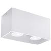 SOLLUX lighting Quad Maxi Lampada da soffitto | Design moderno con paralume rettangolare | In alluminio con lampadina GU10 sostituibile, 2 x 40 W | Bianco, 20 x 10 x 10 cm