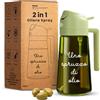 WELCOMAT Oliera Spray - 470 ml - Spruzzino Olio Per Friggitrice ad Aria, 2 in 1, Spray Nebulizzatore, Spruzzatore, Dosatore, Accessori Cucina, in Vetro, per Insalata, Bbq
