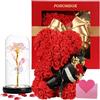 POHOMEGK Regalo di San Valentino Donna Orso Rosa accompagnato da una Lanterna colorata. Una deliziosa sorpresa per il tuo dulcineo, accompagnata da un biglietto di auguri e da una confezione raffinata