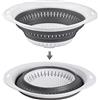 4UBonLife Scolapasta Pieghevole in Silicone, Filtro Cucina Pieghevole Colino per Pasta in Plastica， Colander da Cucina Salvaspazio, per Drenare Verdure Frutta (Bianco/Grigio, Formato L)