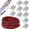 RUNCCI-YUN 10Pcs 5 V, 12 V, 24 V Connettore per striscia LED 2 pin 10mm,10m prolunga cavo striscia LED per SMD 5050 5630 monochrom,trasparente