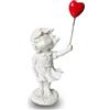PIGPIGFLY Scultura Figura Banksy,Della Ragazza con i Palloncini,Decorazioni per Ufficio,Figura Decorative, Statuette Decorative Casa, Soggiorno Decorativo Moderno da Appoggiare(Bianco)
