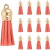 PATIKIL 1.5 Nappe Pelle Mini, 30Pz Ciondoli in Pelle Nappine Colorate Charm Portachiavi Con Cappuccio Dorato Per Decorative Borse Bracciali Creazione Gioielli Portachiavi, Rosso Chiaro