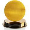 COM-FOUR® Set sottobicchieri 7 pezzi con supporto - sottobicchieri in acciaio inox - sotto bicchieri color oro