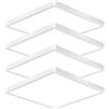 EUG-PRODUCTS Set di 4 plafoniere a LED: plafoniera a LED quadrata, 24W, 5000K, ultrasottile (29 x 2,5 cm), ideale per bagni, camere da letto, soggiorni, cucine, cantine e balconi.