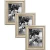 CABBEL Cornice portafoto 18x24 cm argento - Set da 3 - Cornice barocca in stile antico con vetro acrilico infrangibile - per foto, poster, certificati - elegante e decorativa