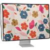 kwmobile Custodia Monitor Compatibile con 27-28 Monitor Monitor - Copri Schermo PC - Copertura Antipolvere PC in Lino - Fiori Colorati
