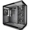MUSETEX Y6 Case PC, con 4 ventole preinstallate senza illuminazione LED, Case ATX Mid Tower, Case PC Gaming con Type-C, Vetro Temperato a 270° Vista Completa, Nero