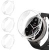 iVoler 3 Pezzi Clear Cover con Pellicola Protettiva per Amazfit Active 2 (Round Edition), Copertura Completa Custodia Anti-Graffio Ultra Sottile Morbida TPU Case, Trasparente