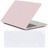 Se7enline Compatibile con MacBook Pro Case 14 2021/2022 M1 Pro/M1 Max Chip Modello A2442 Matte Laptop Custodia protettiva rigida con copertura della tastiera Skin (layout UK), quarzo rosa