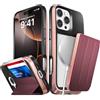 VENA vCommuteX Cover a portafoglio rimovibile per Apple iPhone 16 Pro (6.1), (compatibile con Magsafe, Military Grade) Flip Custodia Case Cover Protettiva Pelle con Kickstand - Rosso