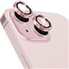 Coiwxmoi Protezione Fotocamera per iPhone 15/15 Plus,Durezza 9H Vetro Temperato Posteriore Copri Telecamera & Anello in Metallo,Pellicola Proteggi Obiettivo HD Chiaro Anti-graffio Lente,Rosa
