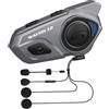WAYXIN X2 citofono per moto, sistema di citofono integrato, cuffie Bluetooth per moto fino a 4 moto, con parti Hi-Fi, musica, radio FM, assistente vocale AI, impermeabile IP67
