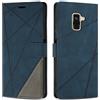 SONWO Cover per Samsung Galaxy A8 2018 / A5 2018 / A530, Flip Caso in PU Pelle Case Cover Custodia con Slot per Schede e Supporto Stand per Samsung A8 2018, Blu