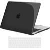 TECOOL Cover compatibile con MacBook Pro 16 Pollici 2020 2019 (A2141) con Touch Bar, Custodia Rigida Protettiva Sottile in Plastica e Copritastiera UE, Cristallo Nero