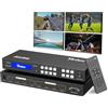 Yinker Switch Matrice HDMI 4K 4x4 4K@30Hz Switcher Matrice HDMI Splitter 4 in 4 out con tasto retroilluminato Supporta HDCP Gestione EDID RS232 Controllo