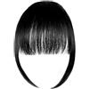 XETHI Curva Frangia Clip | Clip con Frangia Nero nei Capelli | Frangia Finta con Basette | Clip Nelle Estensioni Della Frangetta Finta per le Donne (Nero)