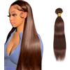 Zeslaerr Human Hair Bundles Sew in Bundles Human Hair Extension Capelli Hair Black Straight Unprocessed Virgin Extension Capelli Veri Low Tangle Minimal Smell 1 Bundle 12 Pollici