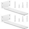 YFCVIP 2 Pezzi Staffe per Mensole Galleggianti, Staffe per Mensole Pesanti, Supporto da Appendere Alla Parete, Staffe a L, Supporti per Scaffali Invisibili (Bianco, 25 cm)