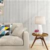Livelynine Carta da Parati Adesiva Muro Listelli Legno Bianco 3D 60CMx5M Carta Adesiva per Pareti Camera da Letto Soggiorno Lavabile Rivestimento Adesivo per Mobili Cucina Legno Chiaro 3D Armadio