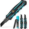 DURATECH Cutter Professionale 18mm Set di 3 con 10 Lame SK5 | Taglierini per Carta, Cartone, Tappeto e Tutti i Lavori Fai-da-Te