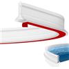 DENUOTOP Striscia protettiva per doccia, autoadesiva, in silicone, per bagno e cucina, toilette, può essere tagliata e piegata (bianco, 100 cm x 4 cm x 3 cm)