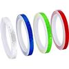SyiXute 4 Pezzi Nastro Catarifrangente Adesivo,1cm x 8m Nastro Adesivo Riflettente,PVC Nastro Riflettente per Auto Moto Bicicletta,Attività Notturna,Cartelli Stradali (4 Colore)