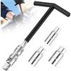 Xinxinphi Set 4 Chiave Candela T con Impugnatura, Kit Chiavi Rimozione Candeles 16/18/21 mm, Chiave Svitacandele Universale, Strumento Candele Accensione per Auto e Moto (Nero)