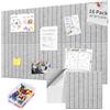 Sonuvia Grande Pannello in Feltro Autoadesivo 120x120 cm, Set 16 Pezzi Decorativi con 70 Puntine, Bacheca Memo Murale per Ufficio Cucina e Arredo Interno, Grigio Argento