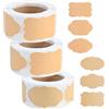 Kaiyzo 750 Etichette Autoadesive Per Marmellata, Etichette Adesive In Carta Kraft, 6 Forme, Adesivi Scrivibili, Per Decorare Barattoli, Progetti Artigianali E Regali