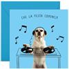 Central 23 Biglietto Auguri DJ Dog Party Started Canino Fun Energetico Celebrazione Cartolina Idea Regalo Con Adesivi