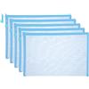 PATIKIL Borse di File A4, 5Pz Sacchetti Portadocumenti con Cerniera, Tasca Portaoggetti Zip in Plastica per Organizzare Documenti, Perline, Ufficio, Forniture Casa, 34x24cm, Blu