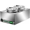 Forcar attrezzature per la ristorazione BMP 7720 Tavola calda acciaio inox bagnomaria con 2 pentole 57x37x28h