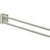 Lenz Portasciugamani Vent in nichel - 2 bracci girevoli - Lunghezza 40 cm - Montaggio a parete per forare o incollare - Superficie facile da pulire e lavorazione di alta qualità - 4705322