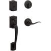 Kwikset Prescott 98180-022 - Maniglia per porta d'ingresso monocilindrica con leva Tustin, con SmartKey Security e protezione antimicrobica Microban in bronzo veneziano