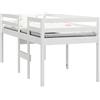 vidaXL Letto a Soppalco Bianco 80x200 cm in Legno Massello di Pino