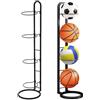 ALKNOT Scaffale a 4 ripiani per pallacanestro da pallone, scaffale da calcio, scaffale integrato multistrato, scaffale da basket e da calcio, scaffale per palloncini