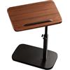 BUERPINKING Tavolino a forma di C, piccolo tavolino rotondo per caffè, snack, piante, tavolino in legno a forma di C, piccolo tavolino per soggiorno, camera da letto, ufficio, nero noce