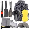Auspicious Set di Pulizia Auto 12 Pezzi - kit lavaggio auto interni ed esterni,Kit di Pulizia in Microfibra per Auto,Set per la Cura dell'Auto,Spugna per Auto Set di Pulizia,Kit di Strumenti di Lavaggio Auto Set
