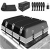 MCBD Borsa da Tetto, 594L Grande Box da Tetto Impermeabile a Guscio Morbido per Tutti i Veicoli SUV con/senza Portapacchi, Include 10 Cinghie Rinforzate + 6 Ganci per Porta, Grigio