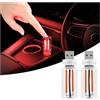VOAKZEF 2 Pezzi Lampade retrò per auto,Luce interna dell'auto USB plug-in, Lampadina USB per auto,Lampada d'atmosfera interna dell'auto USB LED,Mini luce LED portatile per auto,camera da letto (Rosso)