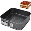 YNNHUDEEP Teglia Quadrata a Cerniera, 1 Pezzo Teglia per Torta 28 cm con Rivestimento Antiaderente, Teglia Grande, Set di Utensili da Forno per Torte