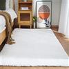 Ghouse Faux Tappetto di Pelle di Pecora Tappeto a Pelo Corto Lavabile Fluffy Uni Effetto Pelliccia Antiscivolo Facile da Pulire, Dimensione:120 x 180 cm, Colore: Bianco