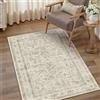 PureCozy Vintage Tappeto Salotto 80x150cm Beige Camera da Letto Antiscivolo Lavabile Tappeti Sala Soggiorno Cameretta Ufficio Grande Carpet Pelo Corto Morbido Rug