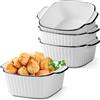 Bcuuozeeing Teglia da forno in ceramica, 400 ml, set da 4 pezzi, 14,5 x 11,5 x 5,5 cm, per friggitrice, in ceramica, con manici per friggitrice ad aria calda, forno, microonde