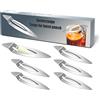 YUNSTK Mini pinza da fuoco, 6 pinze da zucchero per Feuerzangenbowle, piccole pinze da zucchero, in acciaio inox, argento, 3,5 x 14,5 cm