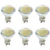 WULUN Lampadina LED GU10, 60 LED, 5W Equivalente Alogena 50W, Bianco Freddo 6000K, MR16 con copertura in vetro, 500LM, Angolo di Diffusione 120° Faretto LED, AC 220-240V, Non Dimmerabile, Confezione da 6