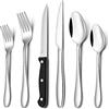 Herogo set di posate da 6 persone, in acciaio inox, 36 pezzi, con coltello da bistecca, set di posate con forchetta, coltello, cucchiaio, eleganti posate per casa/ristorante